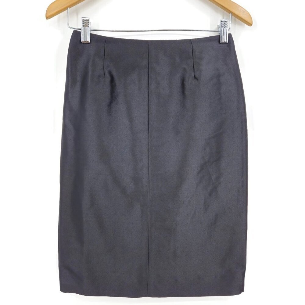 New Valentino Roma Black Skirt Womens 40/4 Wool Silk Blend Pencil